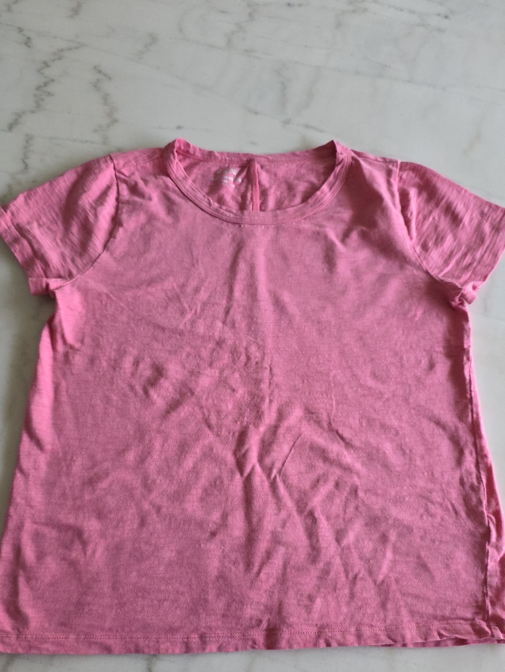 J. Crew Womens Bubblegum Pink Short Sleeve Girlfriend Tee SZ M